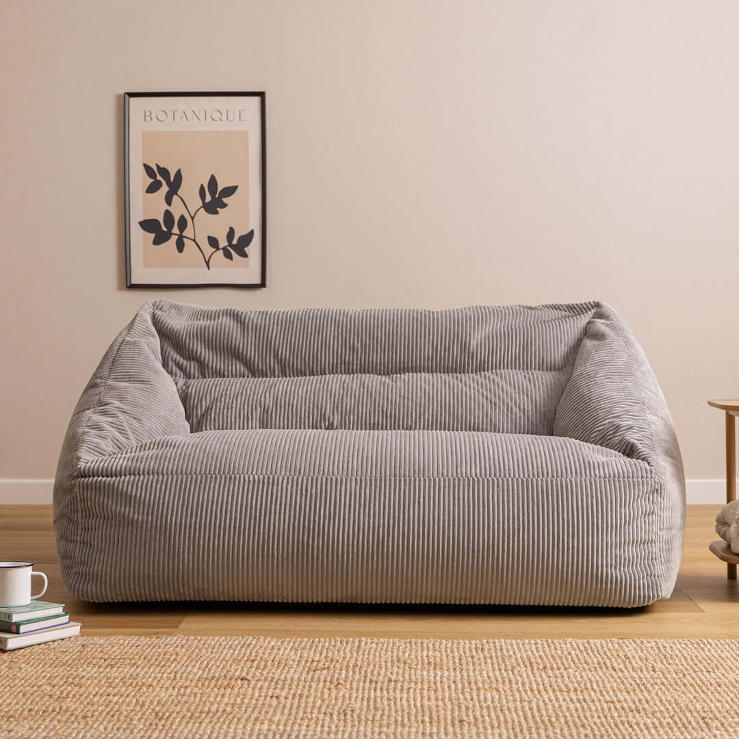 Bean Bag Bazaar Cecilia Jumbo Cord Giant Bean Bag Sofa Grey Large